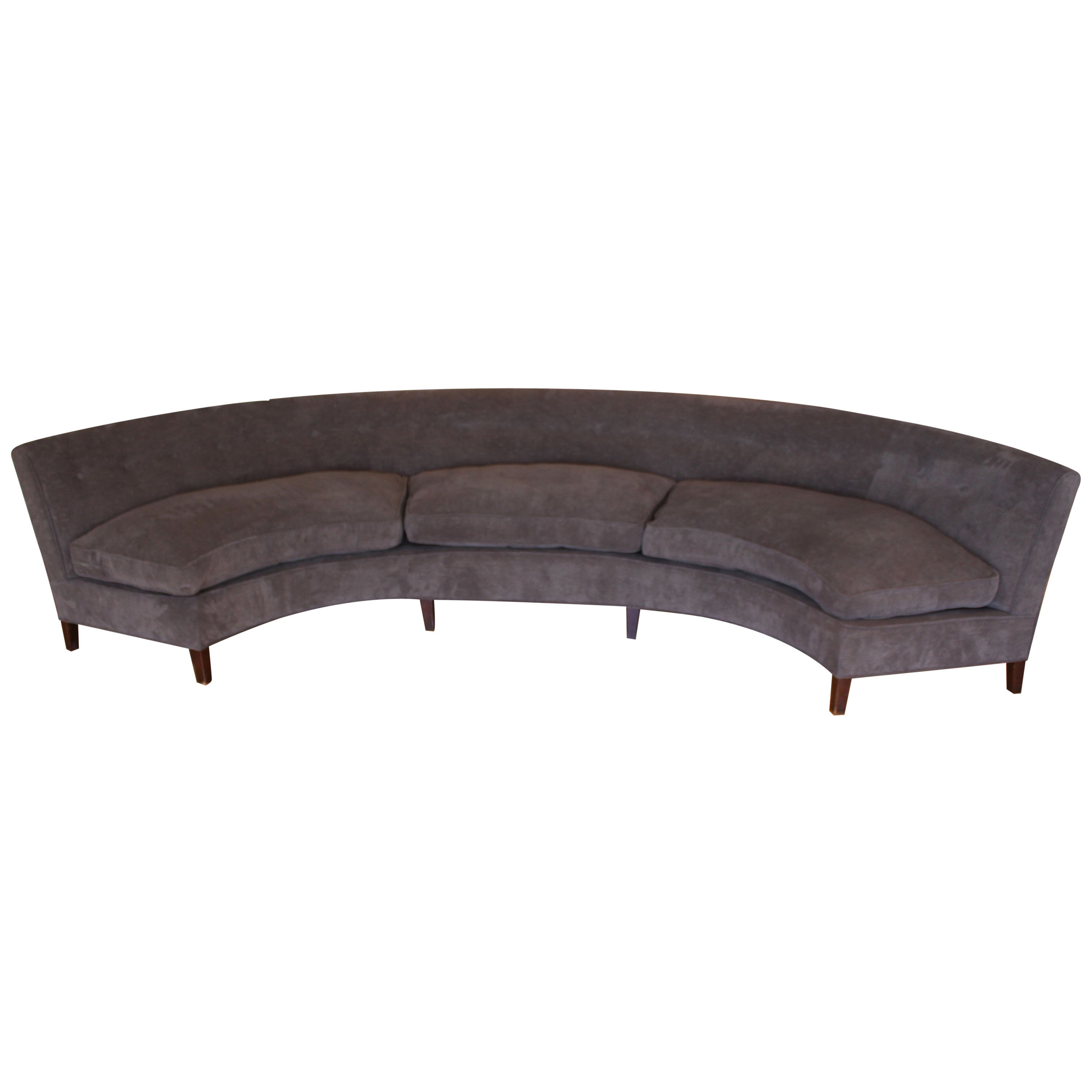 Harvey Probber Style Curved Sofa and Triangle Table