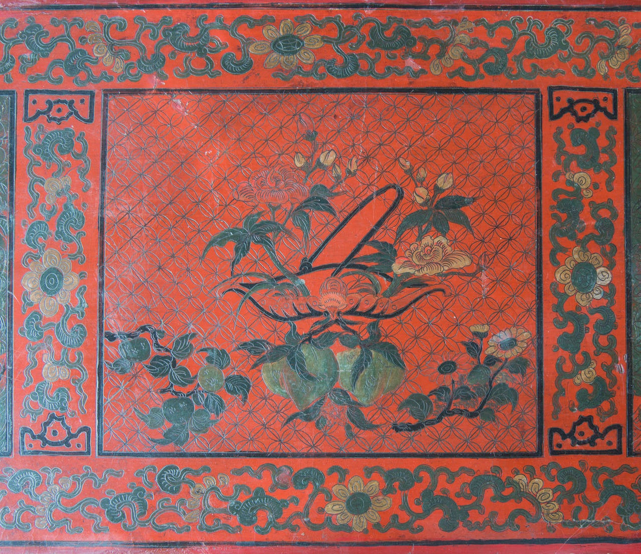 19. Jahrhundert:: Chinesisch Rot Lack Scroll Low Cocktail Tisch (Geschnitzt)