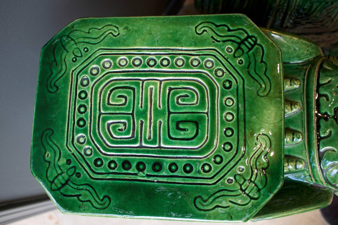 green ceramic elephant