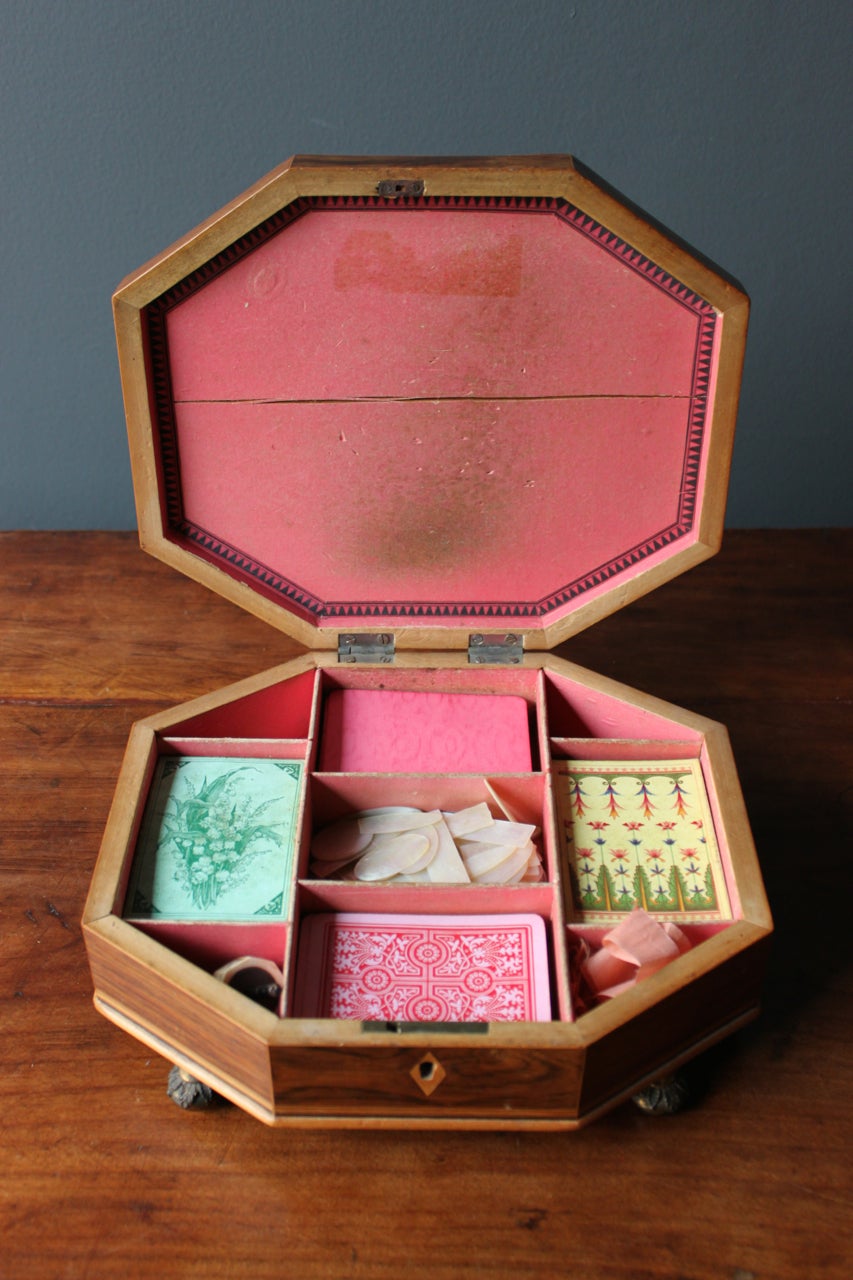 Regency Period Card Box with Original Cards and Counters, England, 19th Century 4