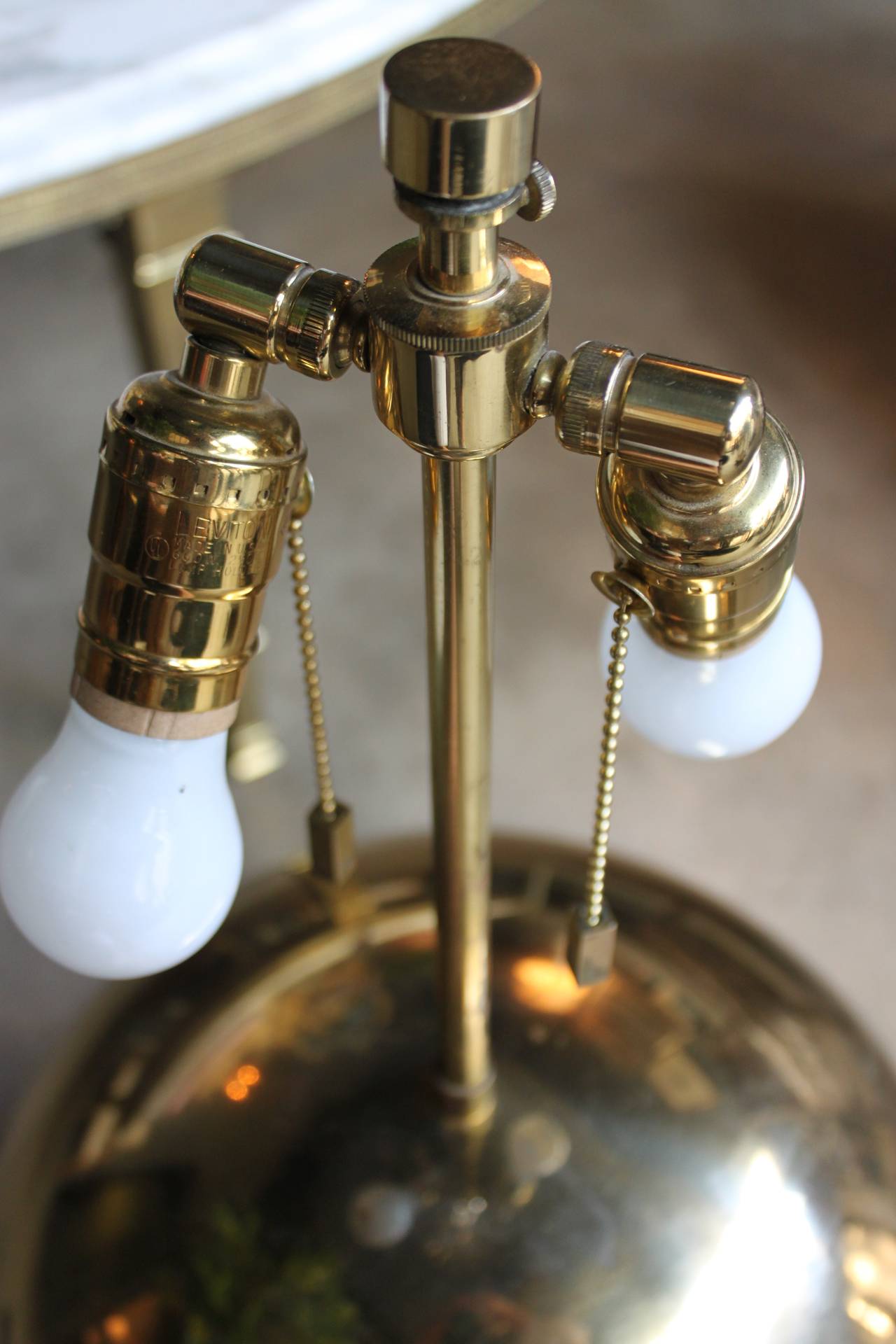 Mid-Century Brass Sphere Karl Springer Table Lamp In Good Condition In San Antonio, TX