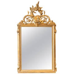 Napoleon III-Style Gilt Carved Wood Mirror with Beveled Glass, France