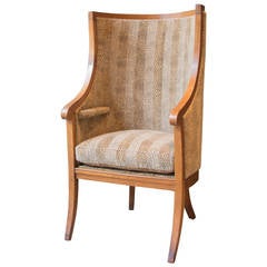 Continental Neoclassical Fruitwood Porter's Chair, Mid-19th Century