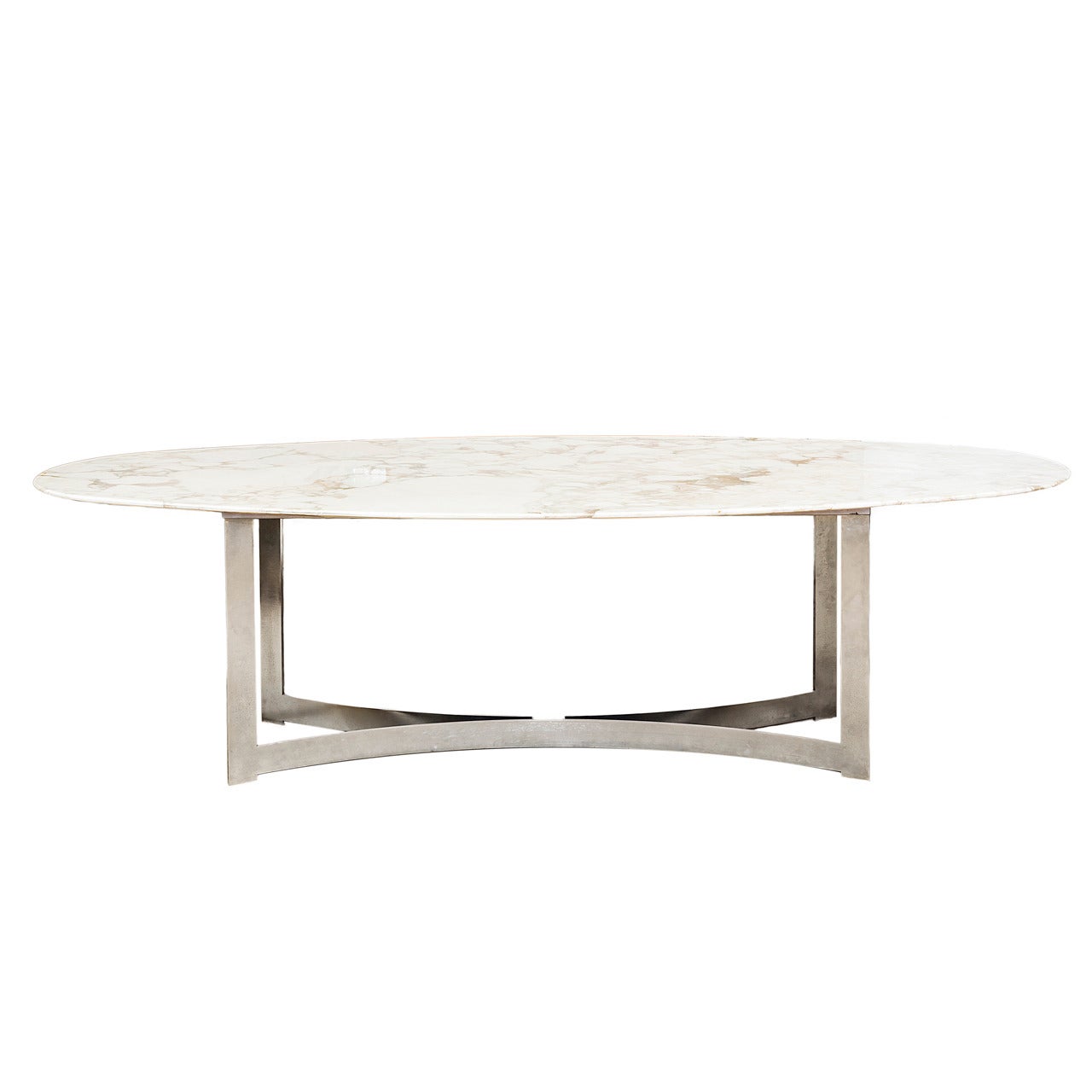 Oval Marble Top Dining Table For Sale