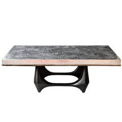 Low Table Acid Carved Steel