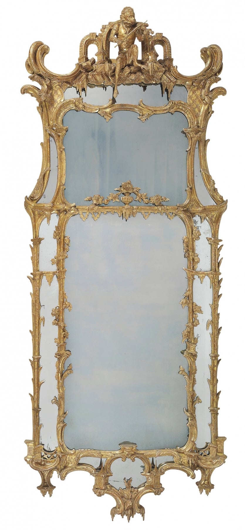 British Important Pair of George II Giltwood Pier Glasses For Sale