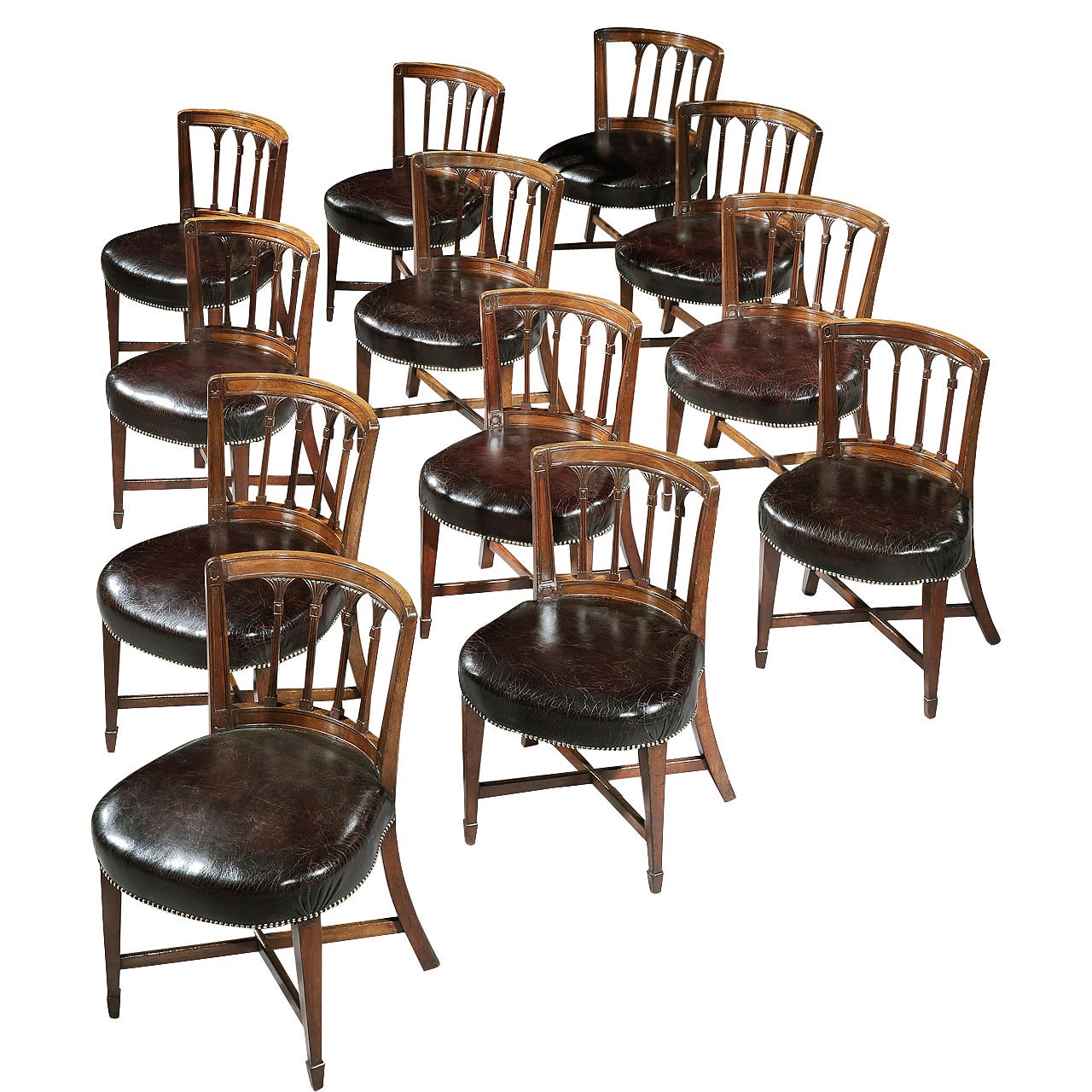 Set of 12 George III Library Chairs For Sale