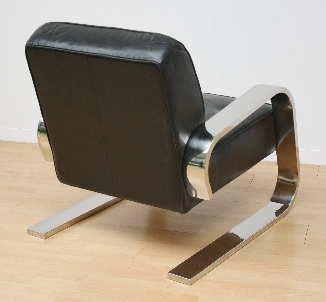 Austrian Lounge Club Chair with Leather For Sale