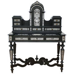 19th Century, Ebony Writing Cabinet