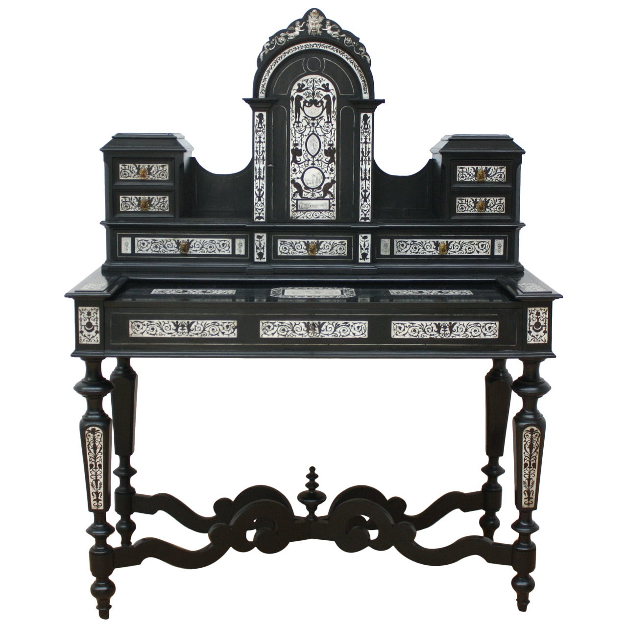 19th Century, Ebony Writing Cabinet For Sale