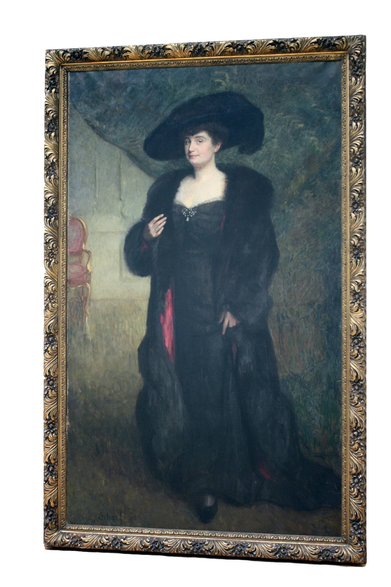 Jugendstil Monumental Portrait of an Elegant Lady For Sale