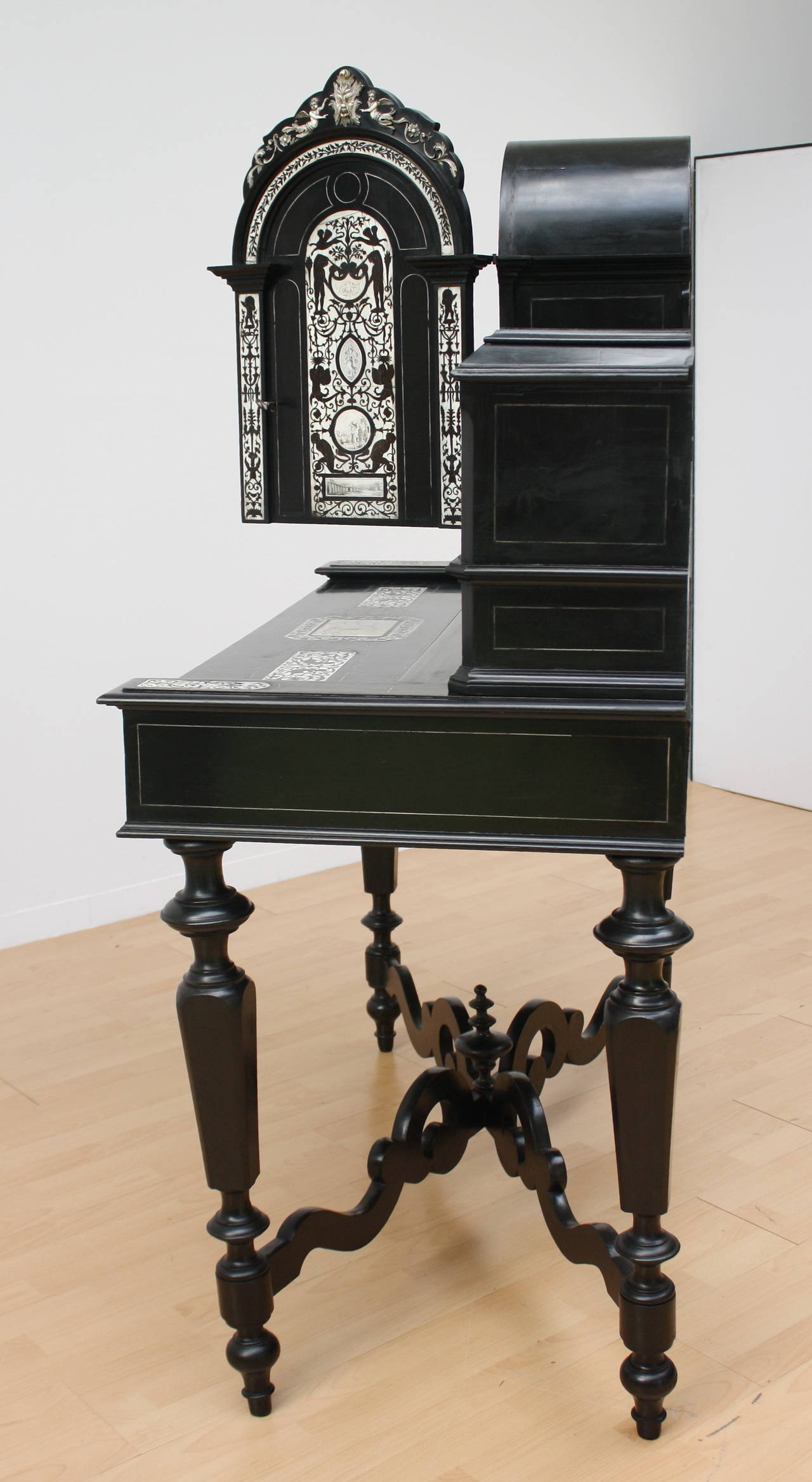 19th Century, Ebony Writing Cabinet For Sale 5