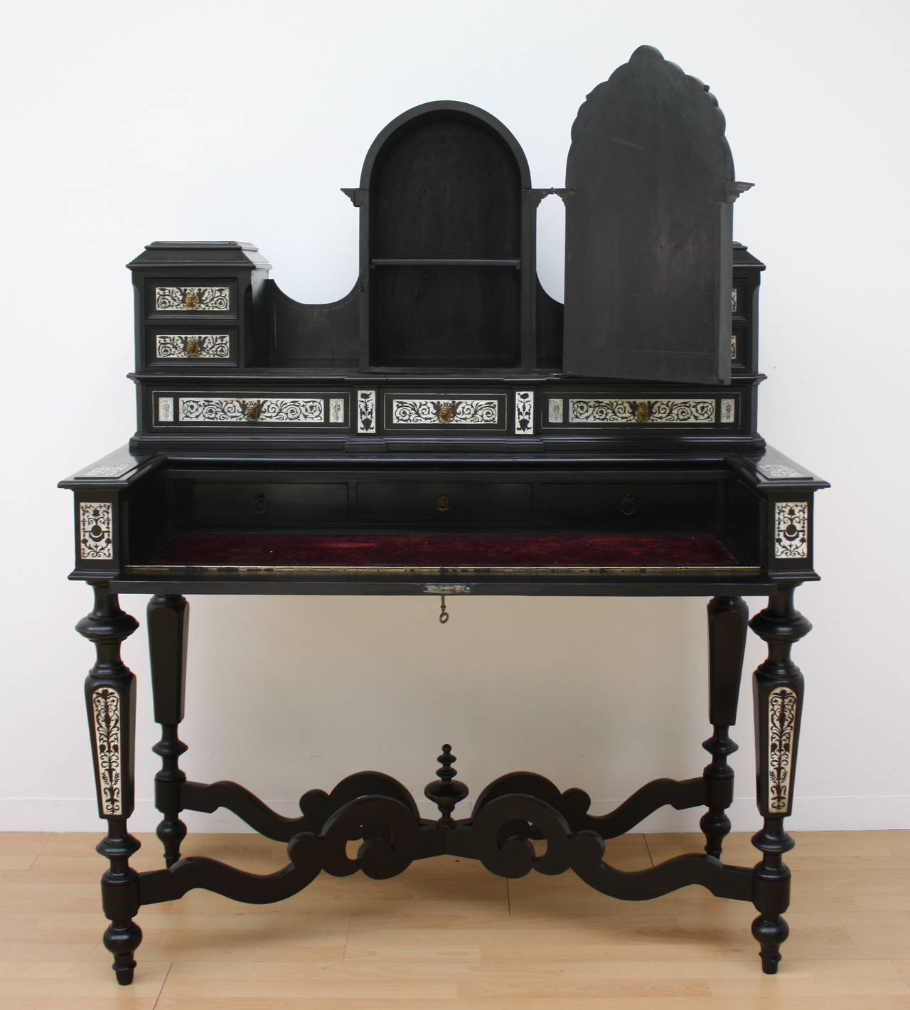 Italian 19th Century, Ebony Writing Cabinet For Sale