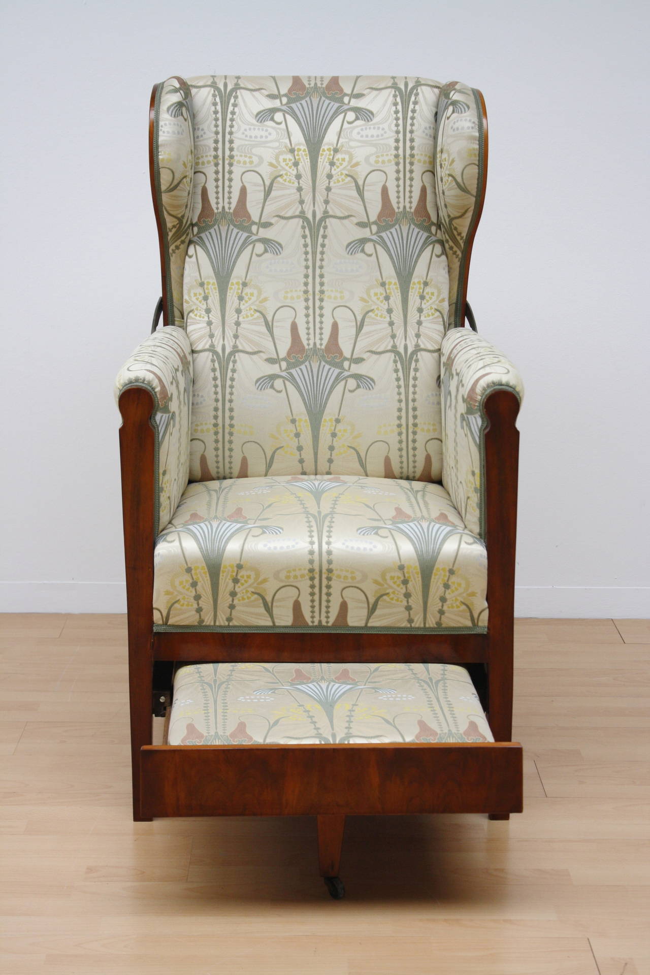 19th Century, Unusual Austrian Biedermeier Metamorphic Reclining Armchair For Sale 1