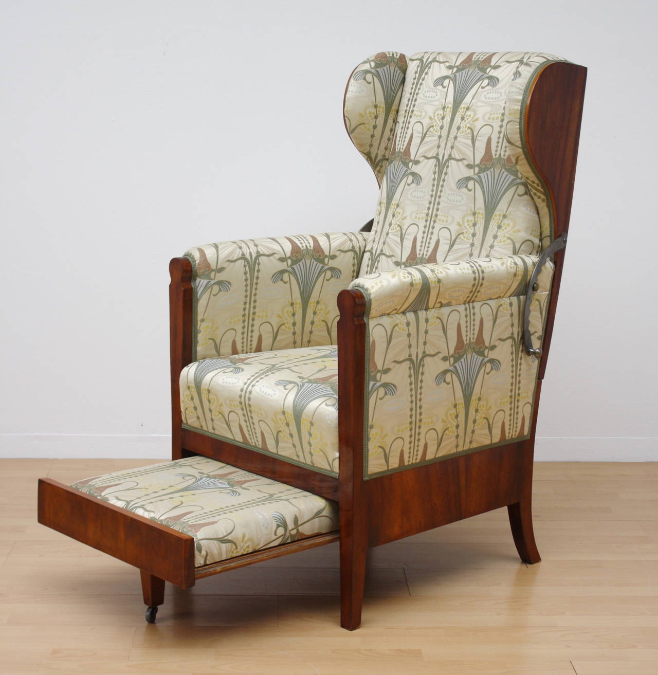 Early 19th Century 19th Century, Unusual Austrian Biedermeier Metamorphic Reclining Armchair For Sale