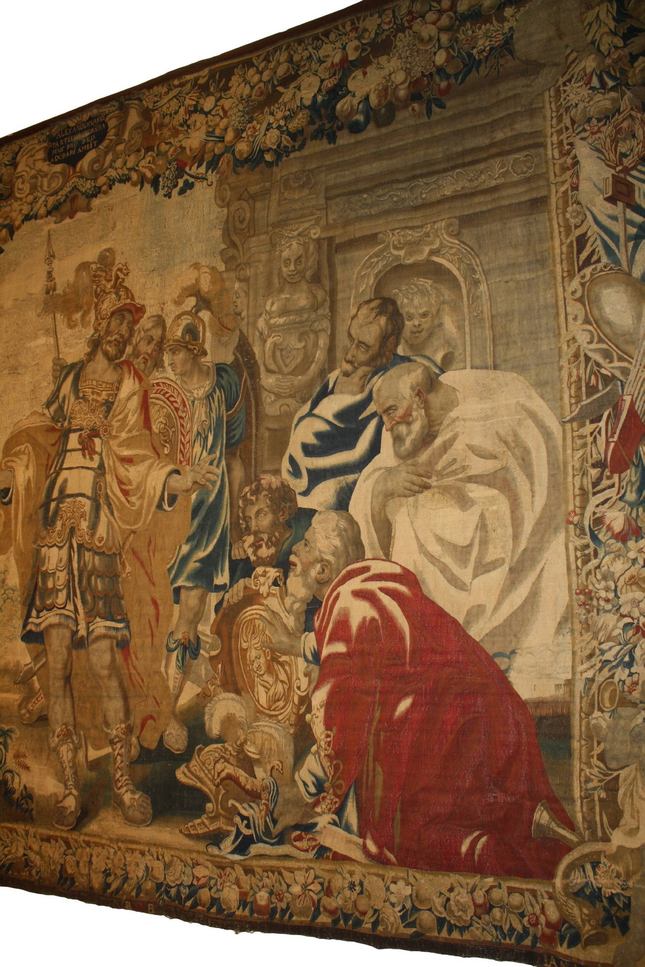 Monumental Tapestry by Jan Leyniers (1630 - 1686) from the History of Alexander the Great series.
The Leyyniers Family was in the 17th Century among the foremost weaver dynasties in Brussel. Jan received the privileges in 1661. The designation of