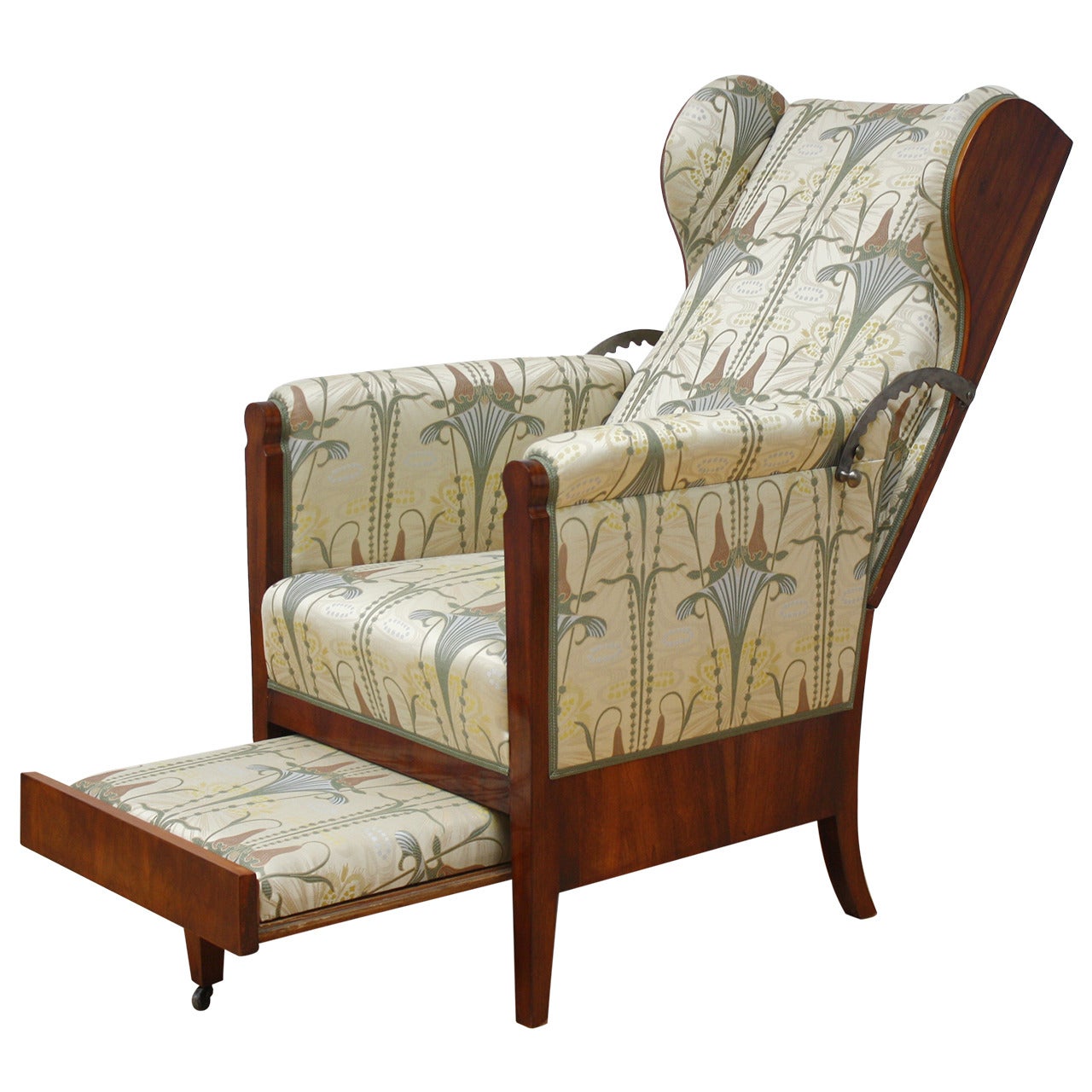 19th Century, Unusual Austrian Biedermeier Metamorphic Reclining Armchair For Sale
