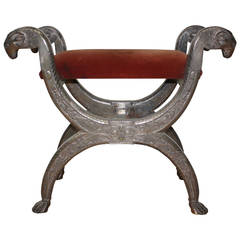 19th Century Silver Coated Stool