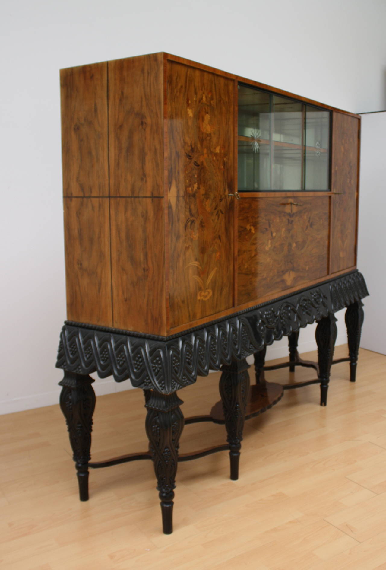 Austrian Art Deco Dry Bar Cabinet For Sale 6