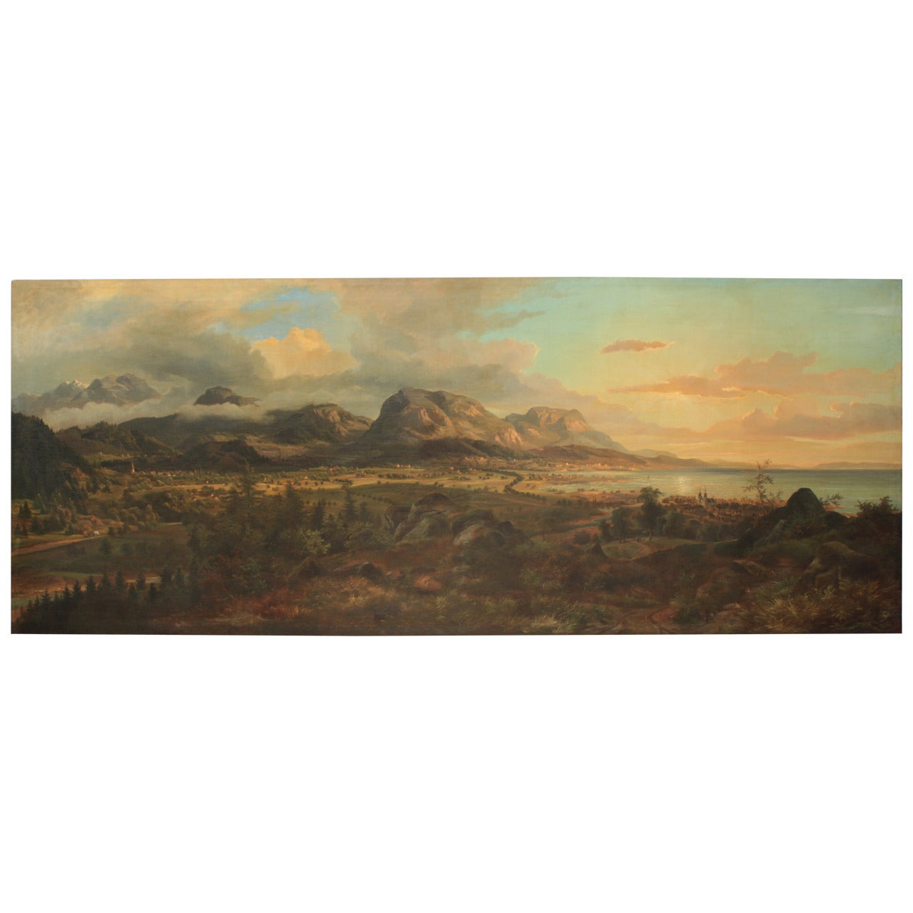 "Lago di Lugano, " Painting by Georg Maria Eckert For Sale