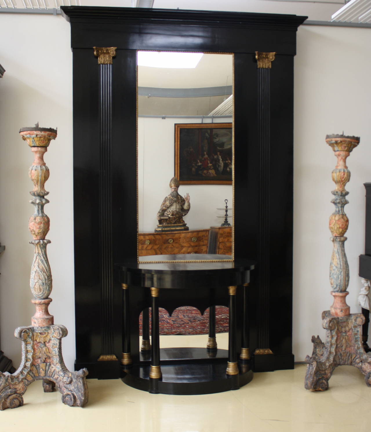 Empire Console Table with Mirror For Sale 4