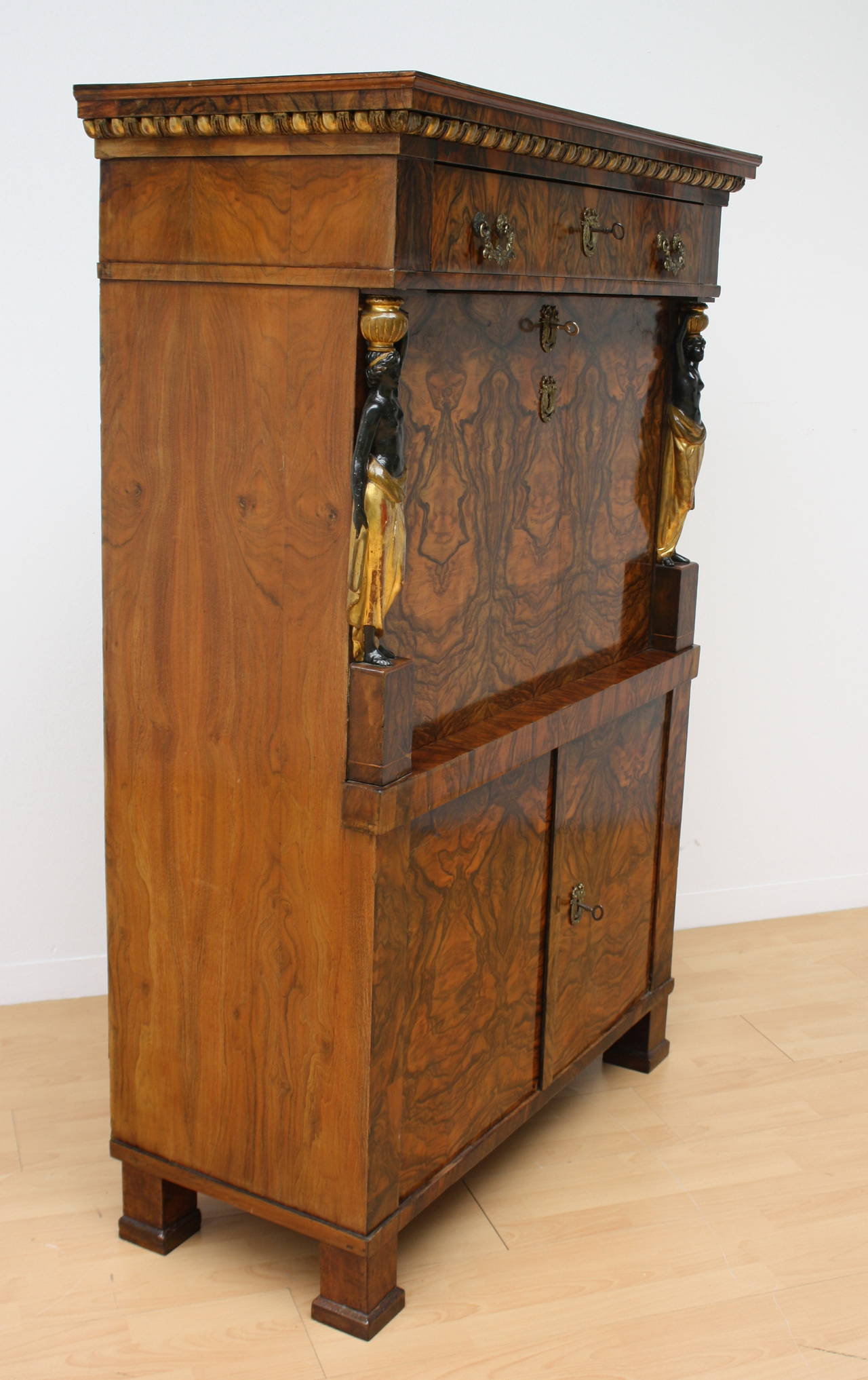 19th Century, Early Biedermeier Secretaire a Abattant In Good Condition For Sale In Wels, AT