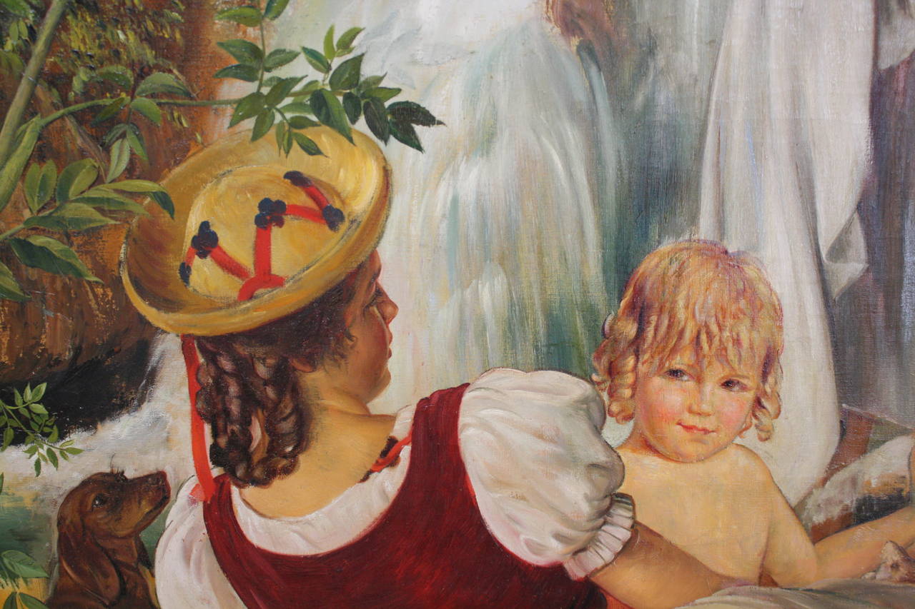 Austrian Anton Filkuka, Eva, the Artist's Daughter, Bathing. For Sale