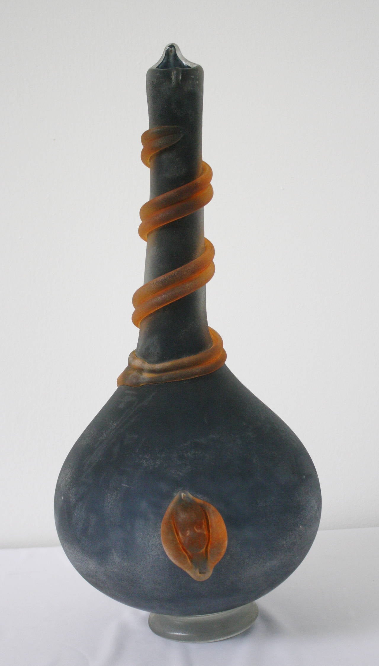Balkan Decorative Pauly Murano Glass Vase For Sale