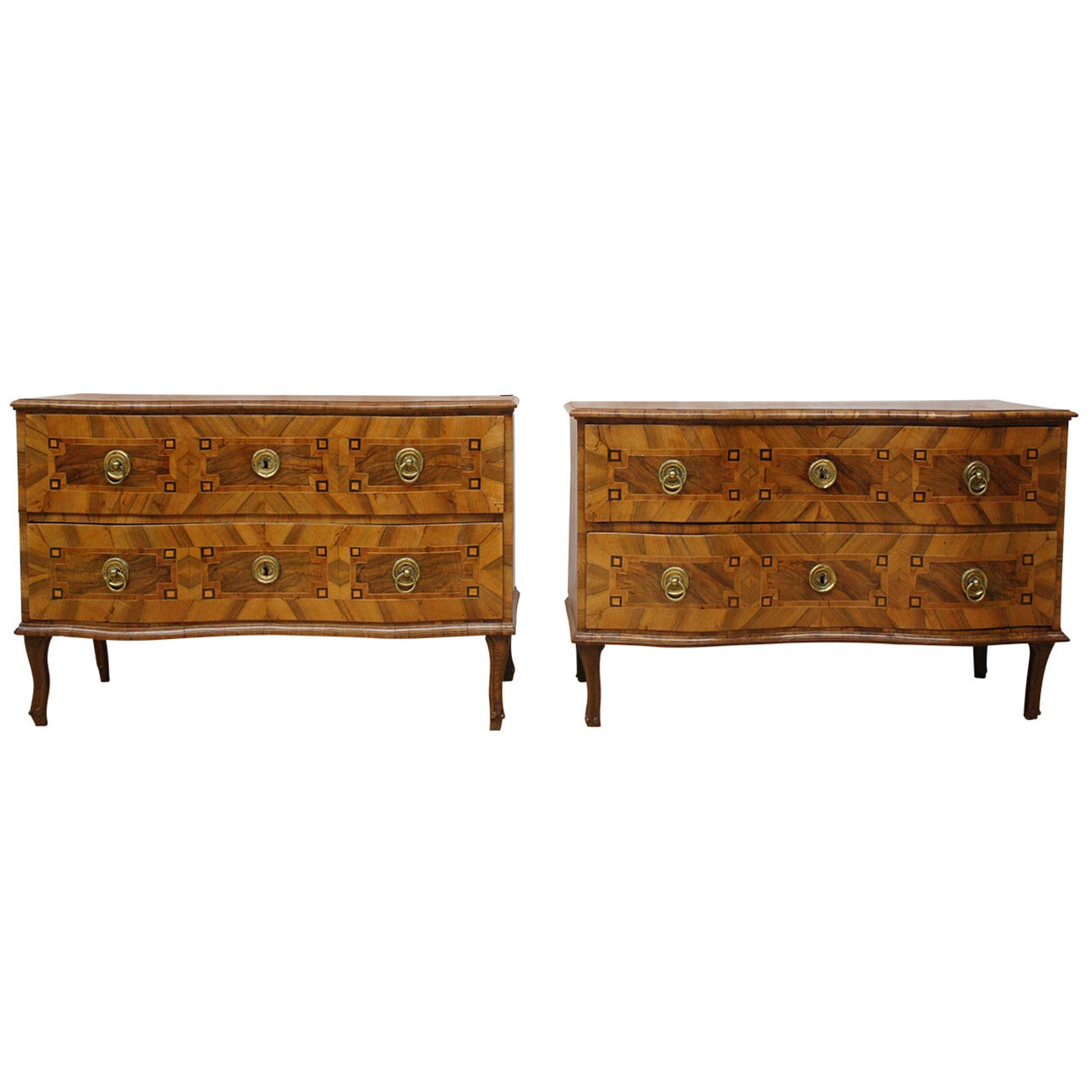 18th Century, Pair of Baroque Two-Drawer Commode For Sale