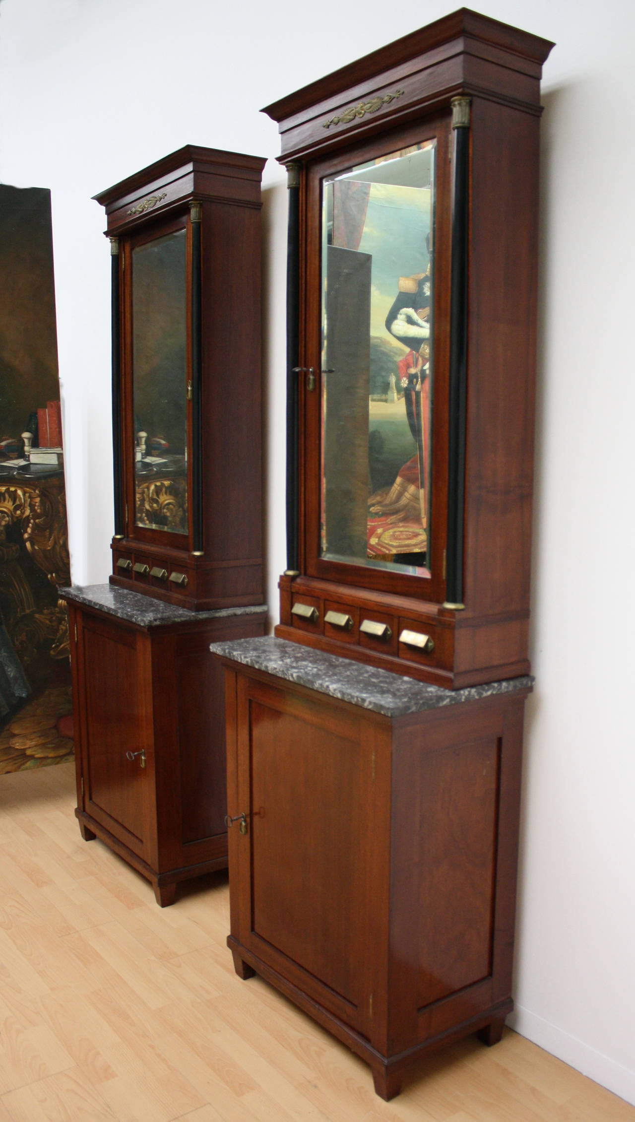 19th Century, Pair of Biedermeier Apothecary Cabinet In Good Condition For Sale In Wels, AT