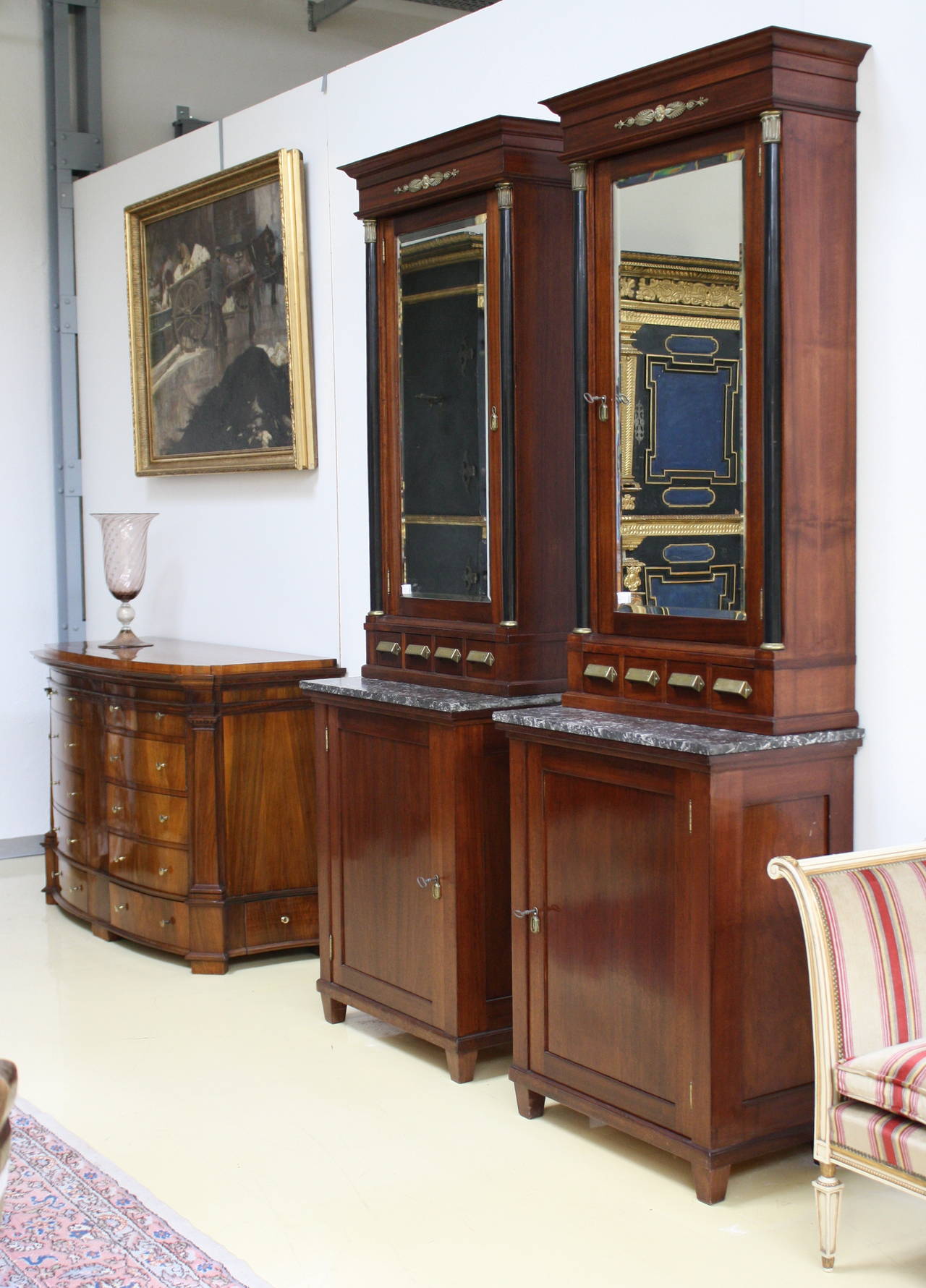 19th Century, Pair of Biedermeier Apothecary Cabinet For Sale 2