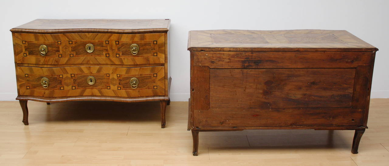 Austrian 18th Century, Pair of Baroque Two-Drawer Commode For Sale