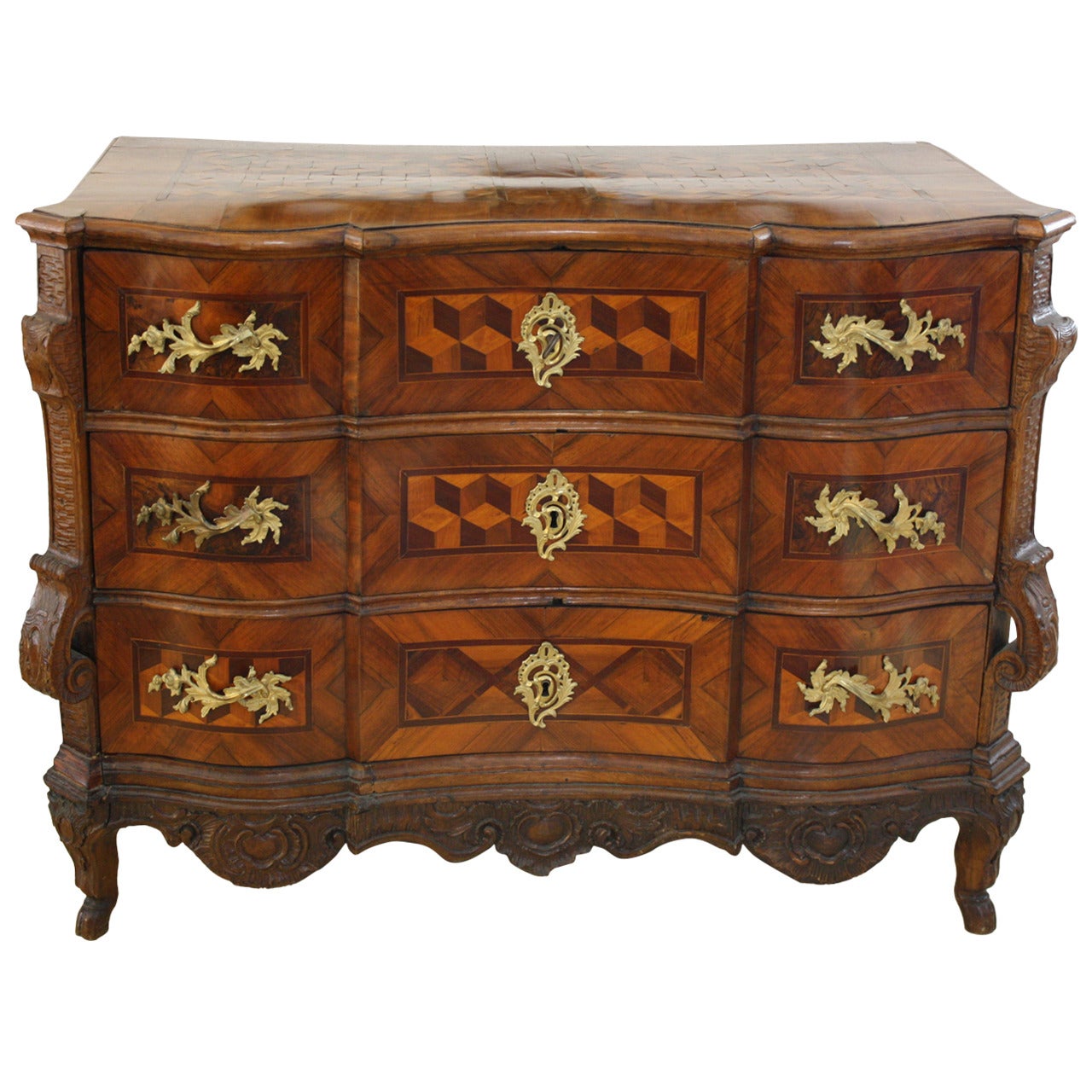 18th Century, Baroque Three-Drawer Chest For Sale