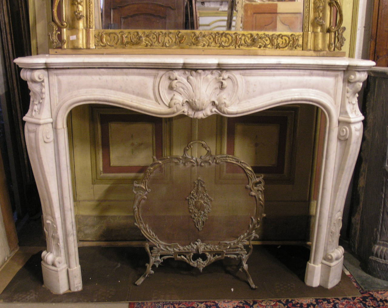 Late 18th Century Antique Fireplace Made of Carrara's Marble