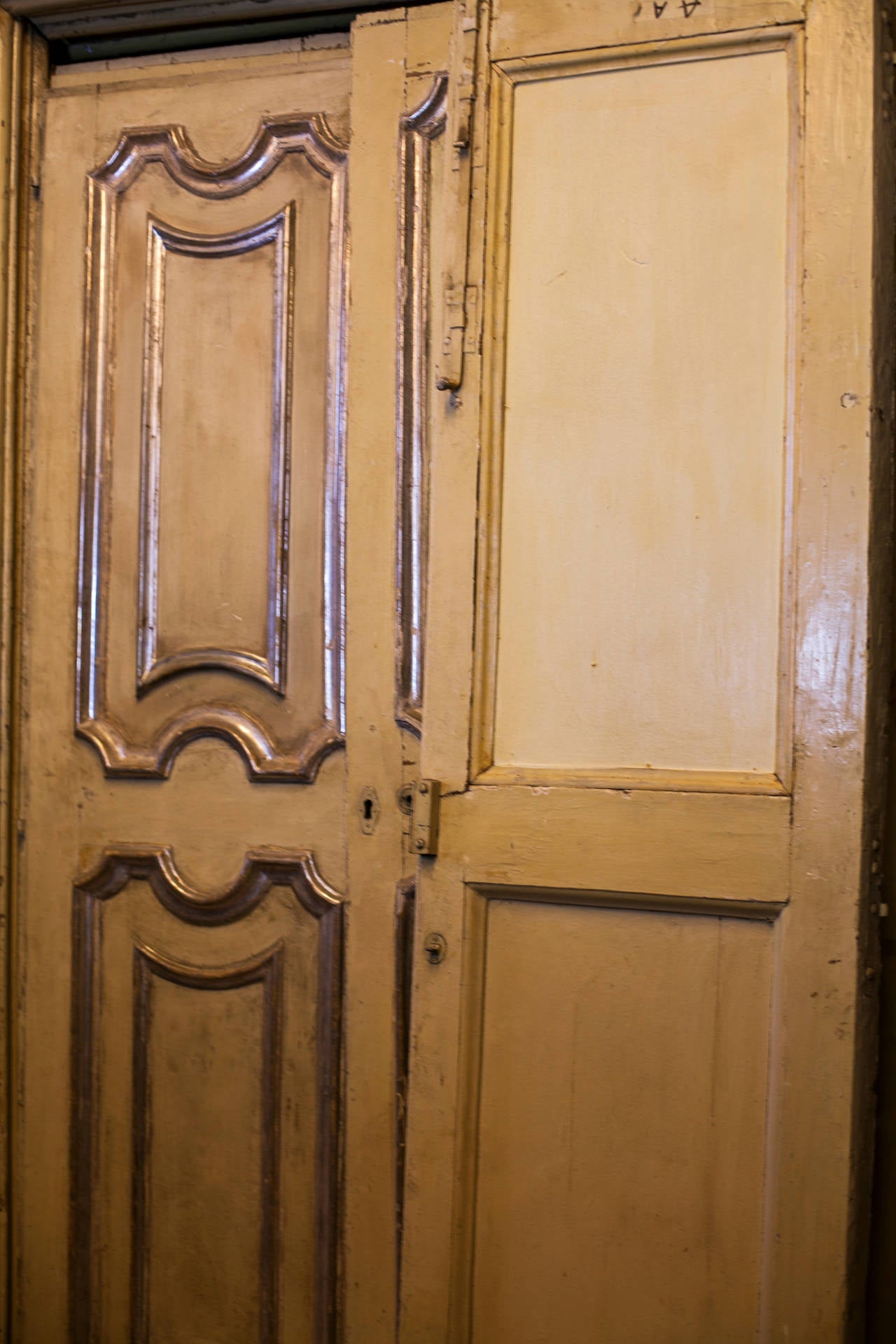 Antique Door Complete with His Frame In Fair Condition In Cuneo, Italy (CN)
