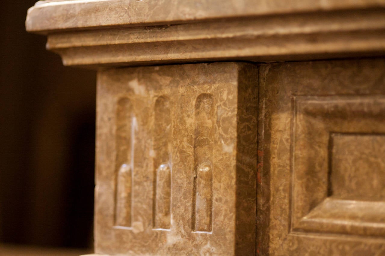 Antique "Rosso antico" marble fireplace