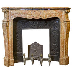 Antique "Rosso antico" marble fireplace