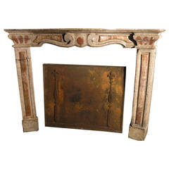 Antique Fireplace Made of "Gassino" Marble