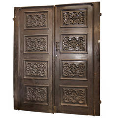 Antique Doorway made of oak and walnut 6