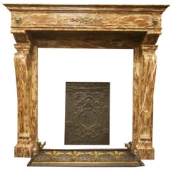 Antique Fireplace Made of Rosso Levanto's Marble