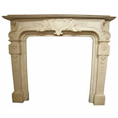 Antique Fireplace Made of Carrara Marble