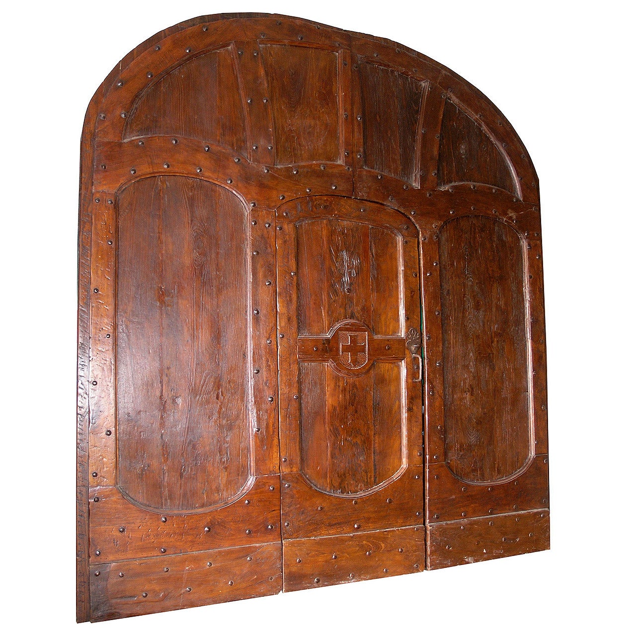 Antique Doorway with Its Original Door Made of Chestnut and Walnut