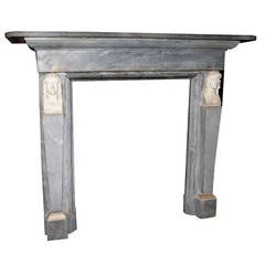 Antique Fireplace Made of Grigio Bardiglio Marble and Carrara's Marble