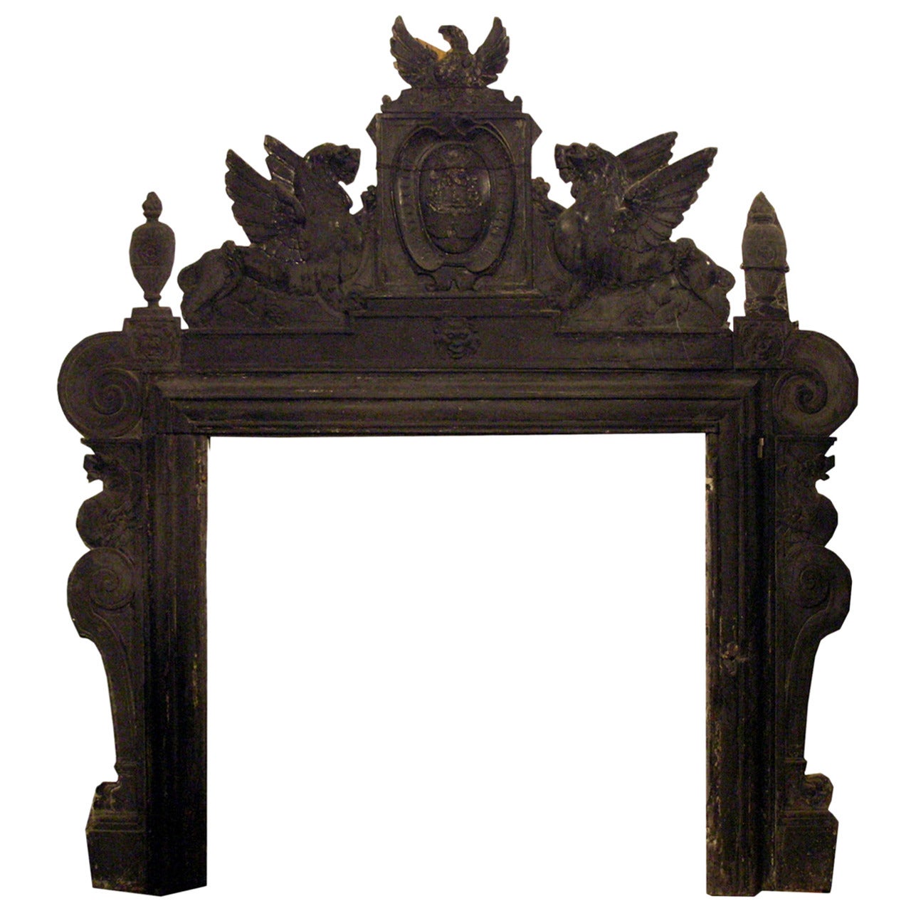 Antique Fireplace Black Ardesia, luxury, '600 Italia From Prince of Rapallo For Sale