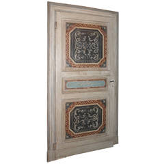 Antique Lacquered Door with Original Frame 6