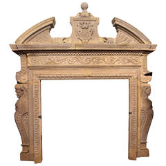 Antique Fireplace Mantel Made of Pietra Di Siena