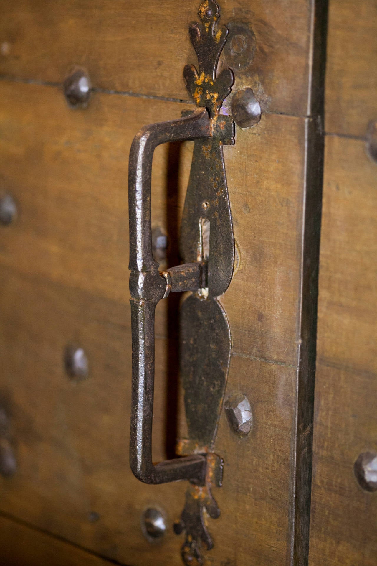 Italian Antique studded door in Walnut
