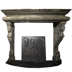Antique Fireplace with Caryatids