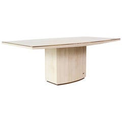 Travertine Dining Table by Willy Rizzo for Jean Charles