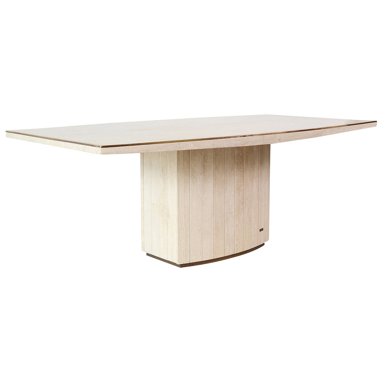 Travertine Dining Table by Willy Rizzo for Jean Charles